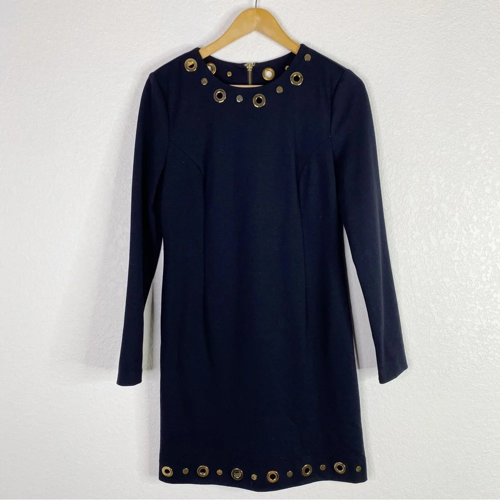Michael Michael Kors Black Gold Hardware Sheath Dress